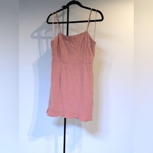 Women's Pink Spaghetti Strap Lineny Dress One Clothing Size L